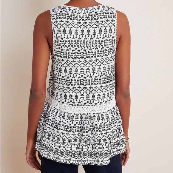 ANTHROPOLOGIE | Maeve Cammie Embroidered Peplum Top - Picture 2 of 4